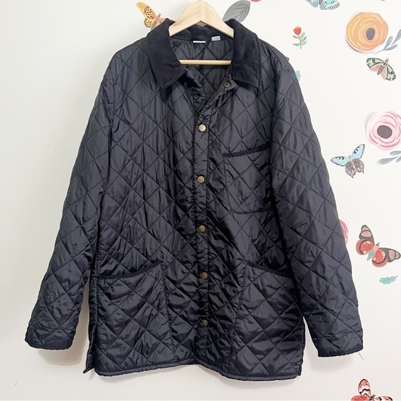 Vintage Jackets & Blazers - Black Quilted Women's Barn Jacket L